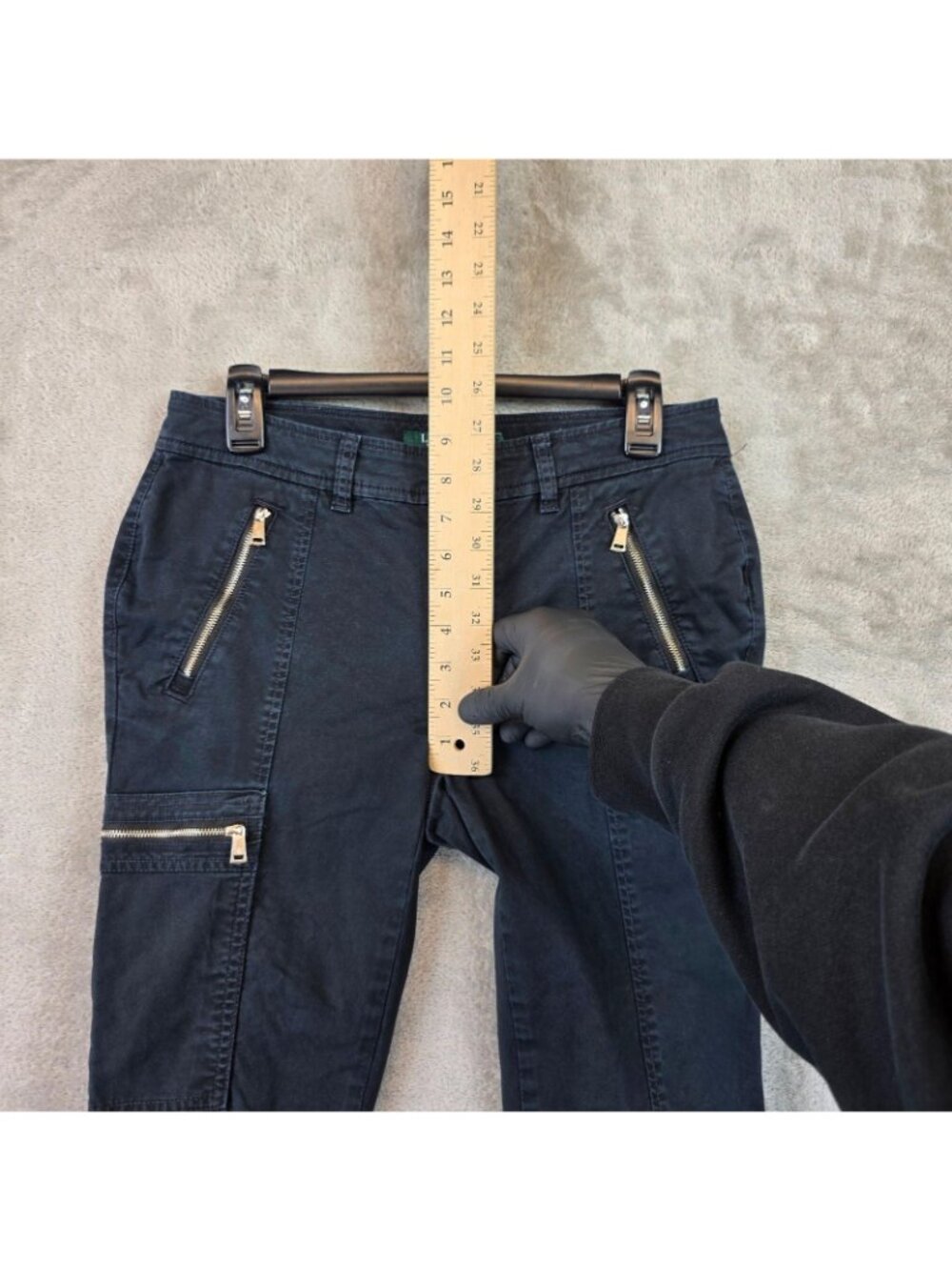 Lauren Ralph Lauren Cargo Pants Womens 4 Blue Twill Slim Ankle Zip Stretch - Picture 7 of 12